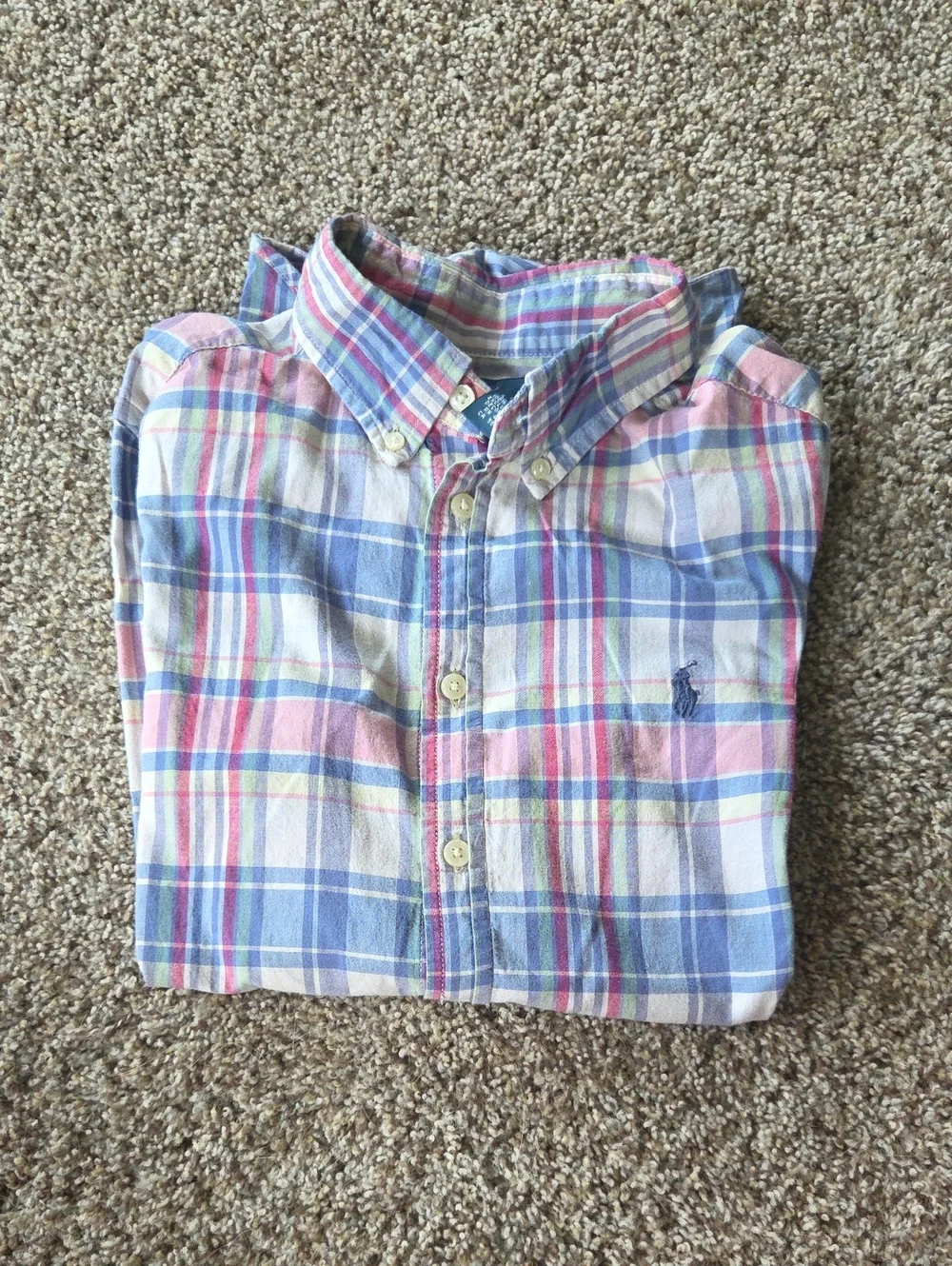 Ralph Lauren Kids Pink, Blue & White Plaid Button-Down Shirt